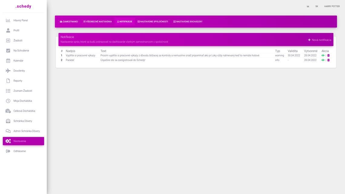 Evidencia zamestnancov