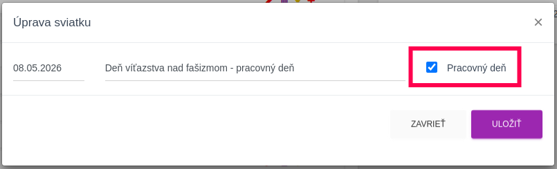 Schedy – označenie sviatku ako pracovného dňa